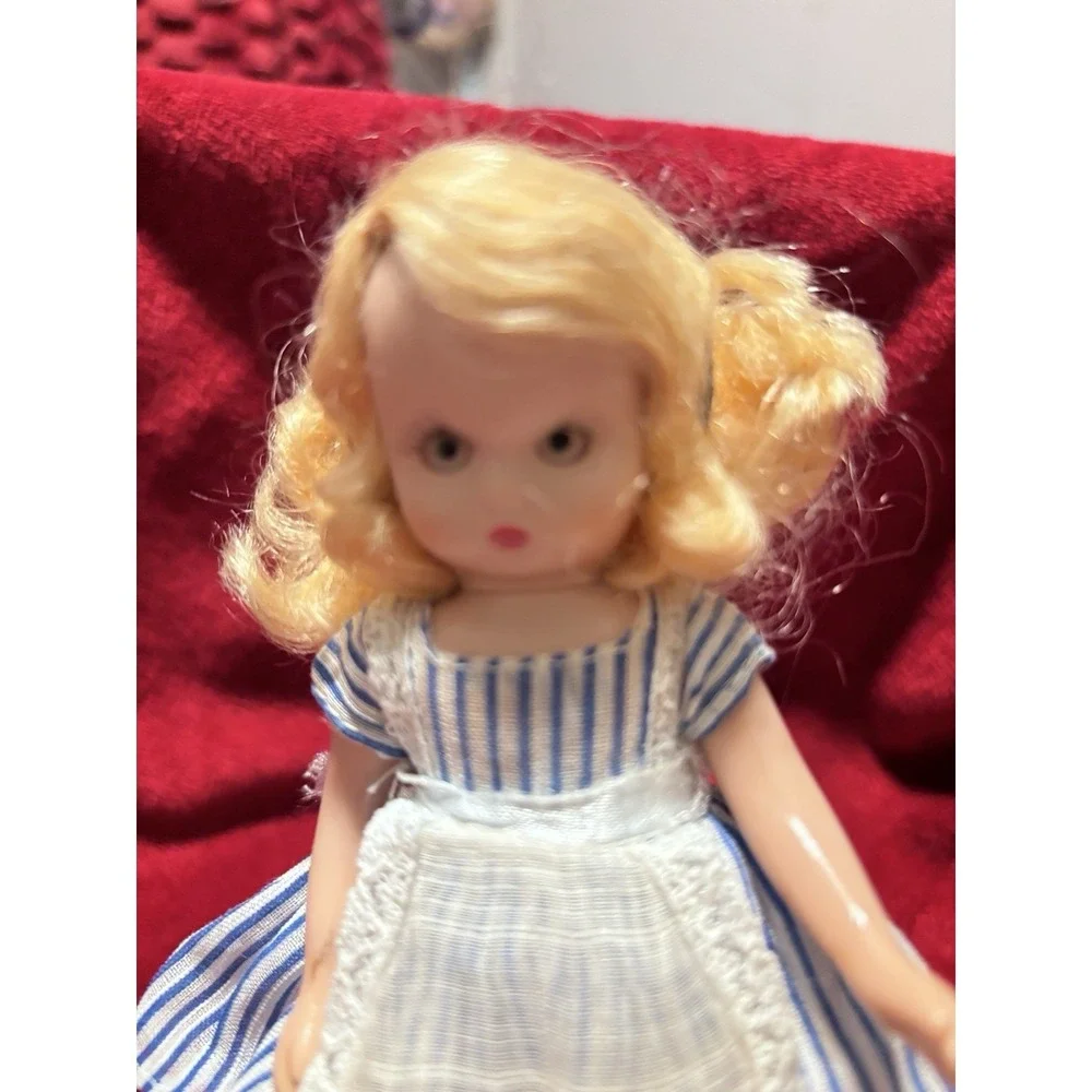 VTG Alice In Wonderland Madame Alexander Kins Striped Blue Dress Apron Headband